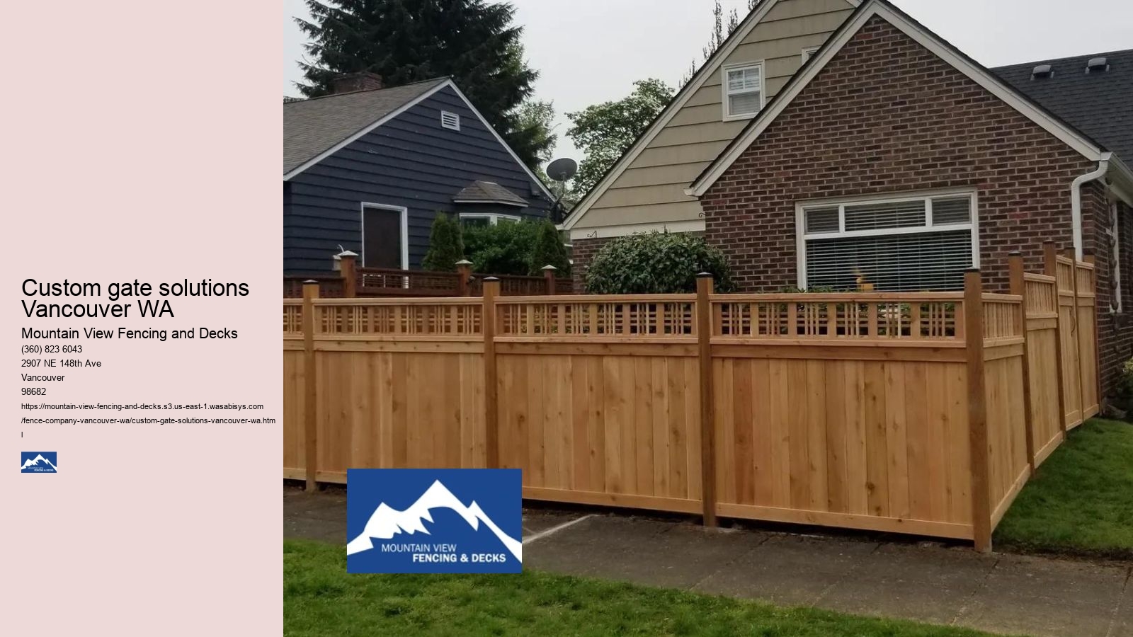 Custom gate solutions Vancouver WA