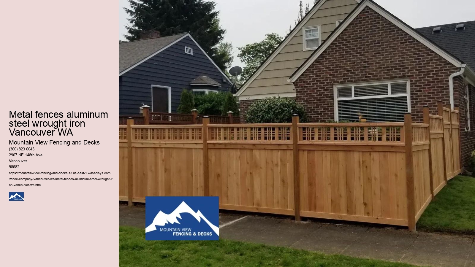 Metal fences aluminum steel wrought iron Vancouver WA