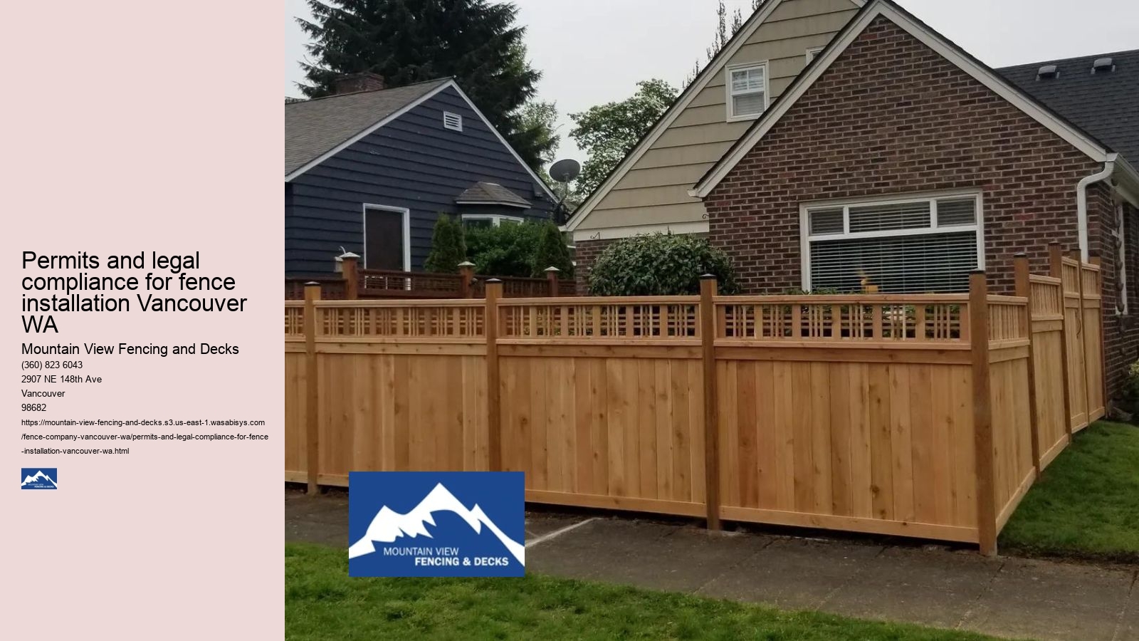 Permits and legal compliance for fence installation Vancouver WA
