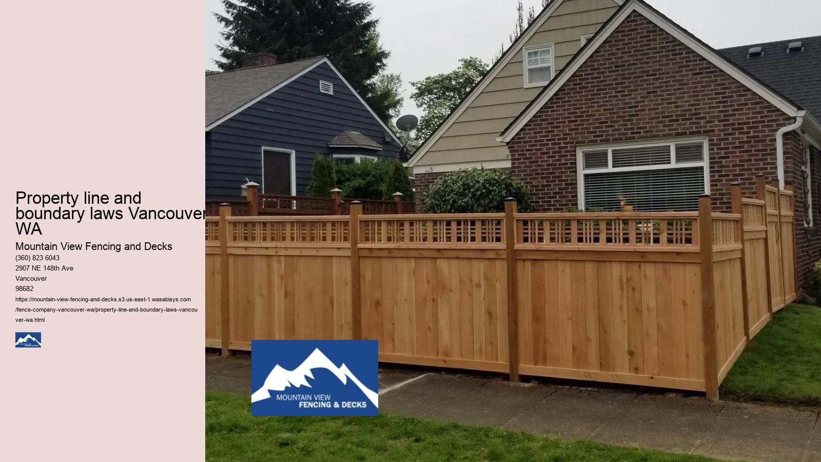 Property line and boundary laws Vancouver WA