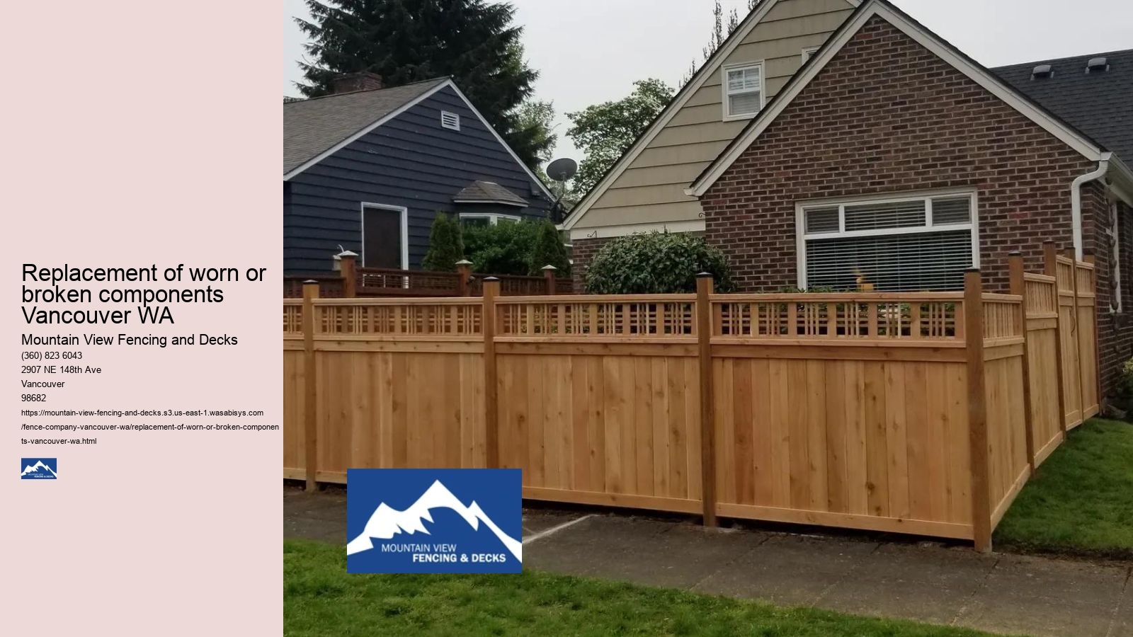 Replacement of worn or broken components Vancouver WA